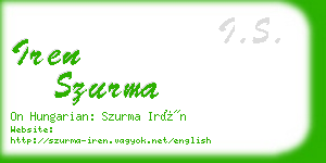 iren szurma business card